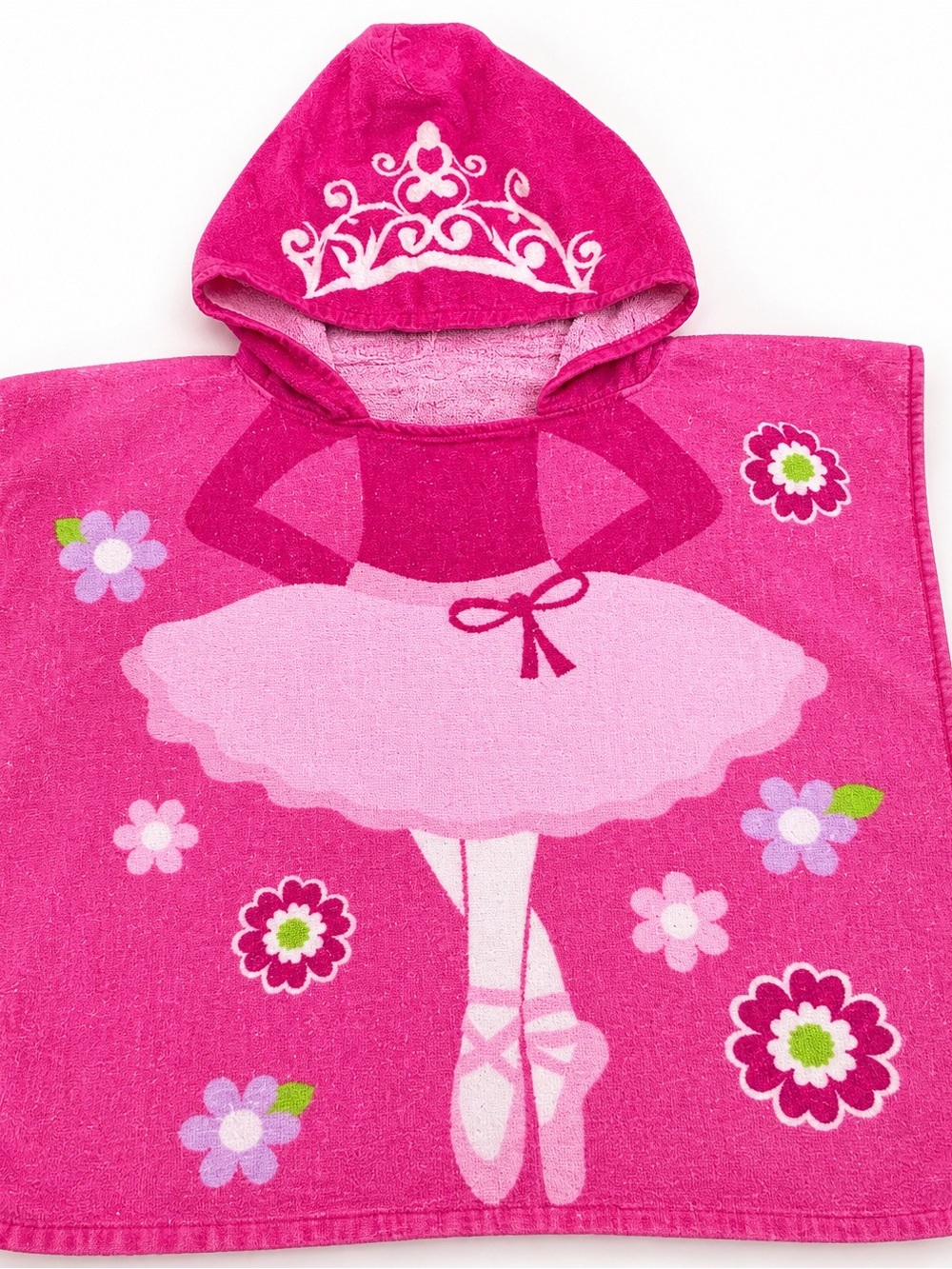 Pink Ballerina Hooded Bath Towel for Girls Soft Kids Poncho